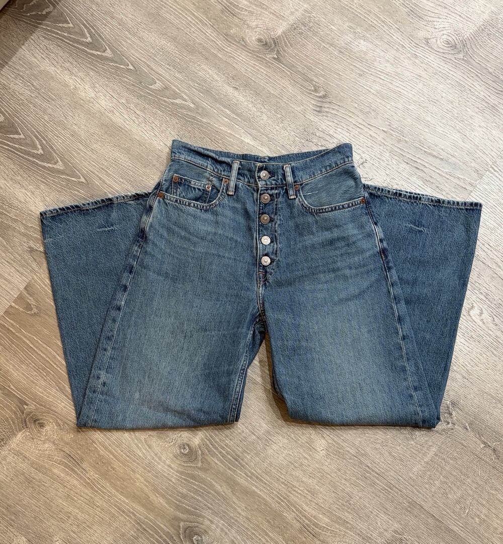 Polo Ralph Lauren High Rise The Wide Leg Crop Jeans Womens Size 26 EUC $198